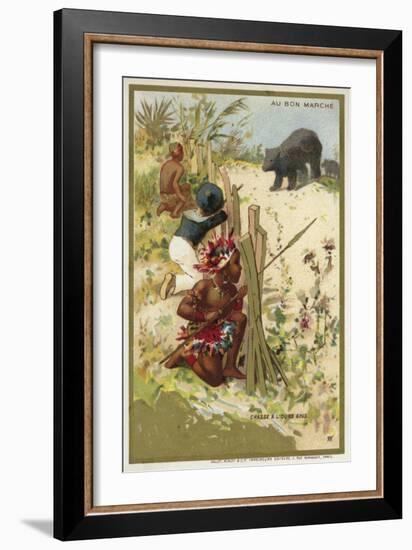 Hunting a Grey Bear-null-Framed Giclee Print