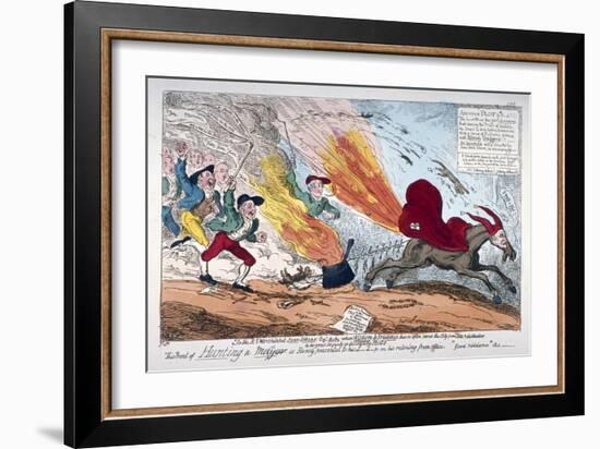 Hunting a Mare, 1819-George Cruikshank-Framed Giclee Print