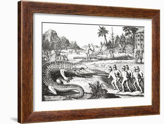 Hunting Alligators in the Southern States of America-null-Framed Giclee Print