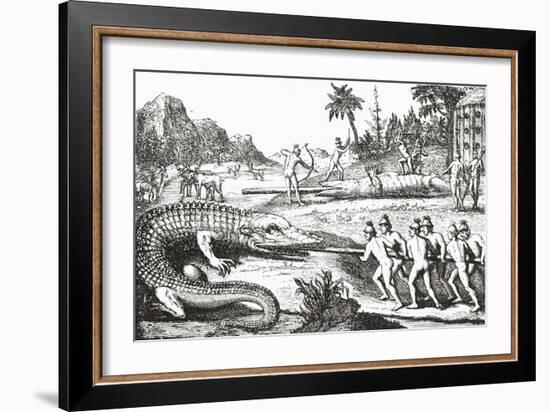Hunting Alligators in the Southern States of America-null-Framed Giclee Print
