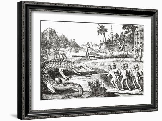 Hunting Alligators in the Southern States of America-null-Framed Giclee Print