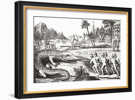 Hunting Alligators in the Southern States of America-null-Framed Giclee Print