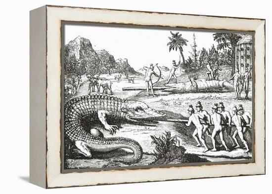Hunting Alligators in the Southern States of America-null-Framed Premier Image Canvas
