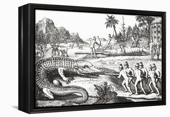 Hunting Alligators in the Southern States of America-null-Framed Premier Image Canvas