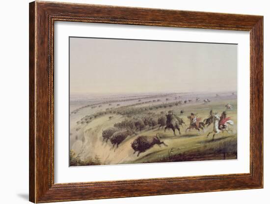 Hunting Buffalo, 1837-Alfred Jacob Miller-Framed Giclee Print