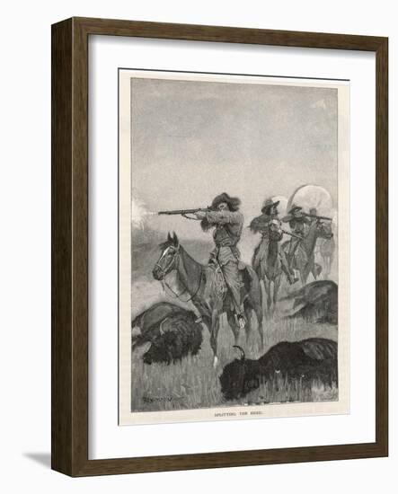 Hunting Buffalo with Rifles on the American Plains-Frederic Sackrider Remington-Framed Art Print
