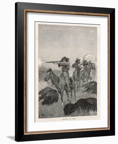 Hunting Buffalo with Rifles on the American Plains-Frederic Sackrider Remington-Framed Art Print