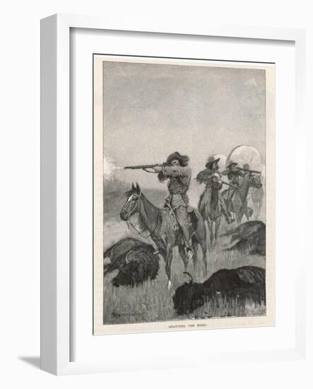 Hunting Buffalo with Rifles on the American Plains-Frederic Sackrider Remington-Framed Art Print