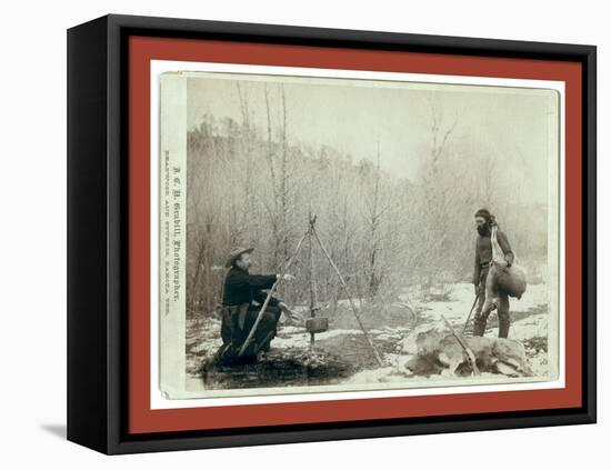 Hunting Deer. a Deer Hunt Near Deadwood in Winter '87 and ' Two Miners Millan and Hubbard Got their-John C. H. Grabill-Framed Premier Image Canvas