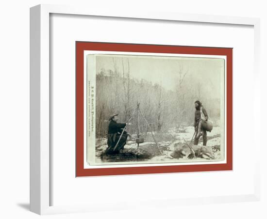 Hunting Deer. a Deer Hunt Near Deadwood in Winter '87 and ' Two Miners Millan and Hubbard Got their-John C. H. Grabill-Framed Premium Giclee Print