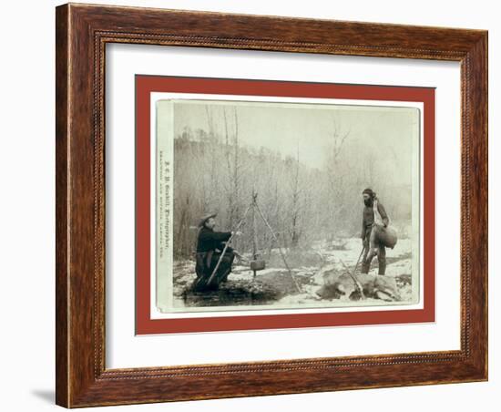 Hunting Deer. a Deer Hunt Near Deadwood in Winter '87 and ' Two Miners Millan and Hubbard Got their-John C. H. Grabill-Framed Giclee Print