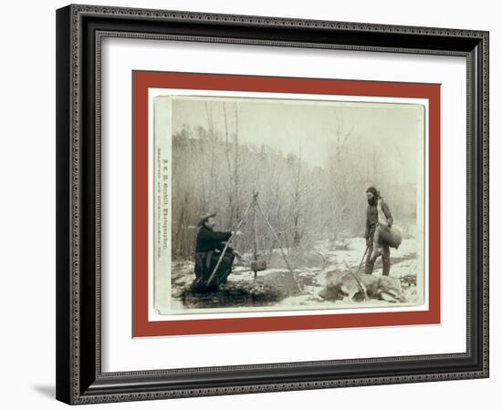 Hunting Deer. a Deer Hunt Near Deadwood in Winter '87 and ' Two Miners Millan and Hubbard Got their-John C. H. Grabill-Framed Giclee Print