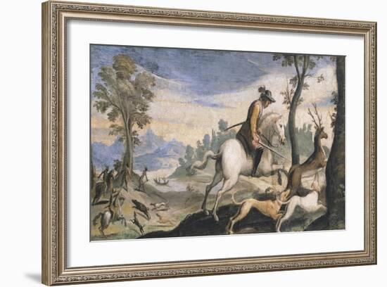 Hunting Deer and Wild Boar-Giovanni Francesco Barbieri-Framed Giclee Print