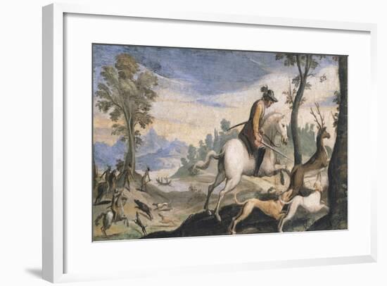 Hunting Deer and Wild Boar-Giovanni Francesco Barbieri-Framed Giclee Print