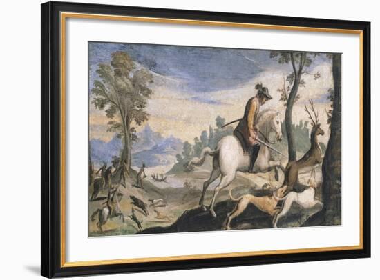 Hunting Deer and Wild Boar-Giovanni Francesco Barbieri-Framed Giclee Print