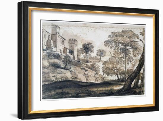 Hunting Deer, Mid-Late 17th Century-Claude Lorraine-Framed Giclee Print