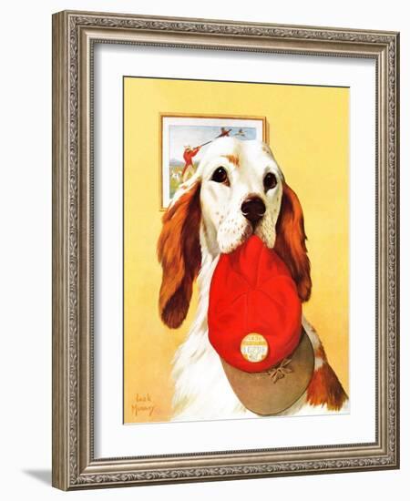 "Hunting Dog and Cap,"October 29, 1938-Jack Murray-Framed Giclee Print