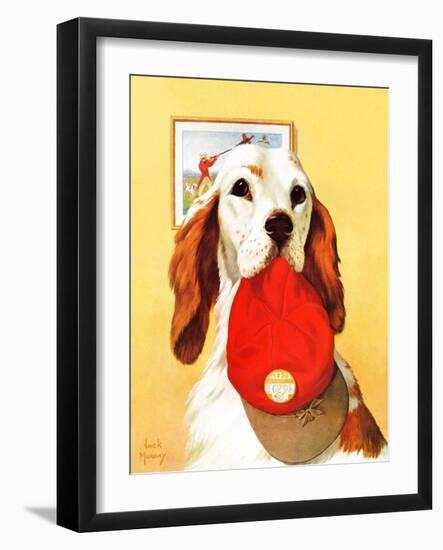 "Hunting Dog and Cap,"October 29, 1938-Jack Murray-Framed Giclee Print