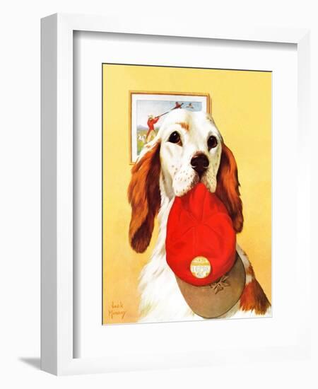 "Hunting Dog and Cap,"October 29, 1938-Jack Murray-Framed Giclee Print