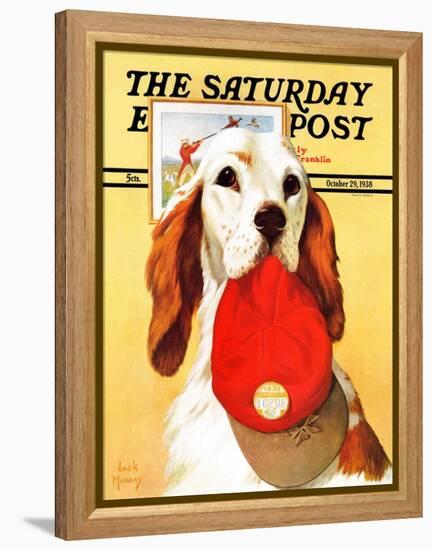 "Hunting Dog and Cap," Saturday Evening Post Cover, October 29, 1938-Jack Murray-Framed Premier Image Canvas