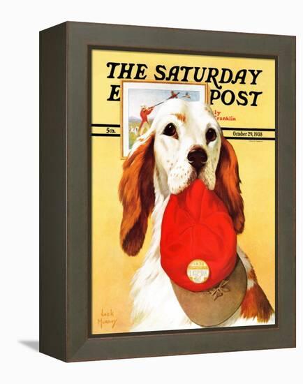 "Hunting Dog and Cap," Saturday Evening Post Cover, October 29, 1938-Jack Murray-Framed Premier Image Canvas