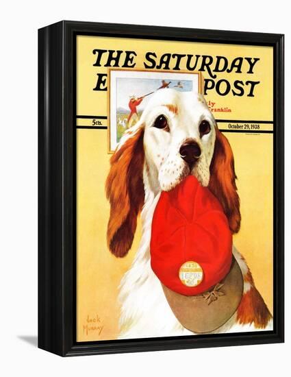 "Hunting Dog and Cap," Saturday Evening Post Cover, October 29, 1938-Jack Murray-Framed Premier Image Canvas