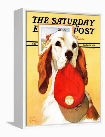 "Hunting Dog and Cap," Saturday Evening Post Cover, October 29, 1938-Jack Murray-Framed Premier Image Canvas