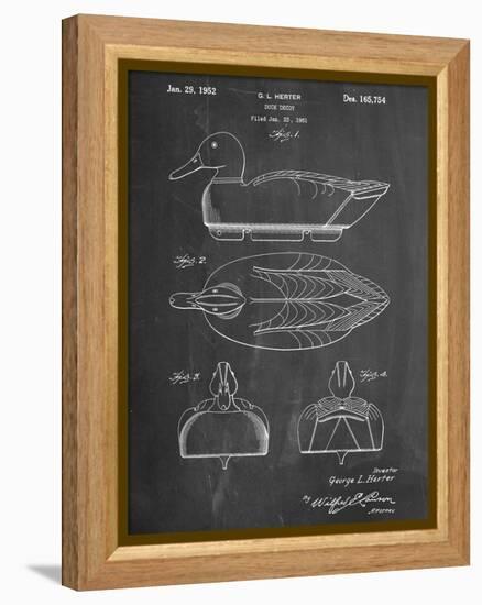 Hunting Duck Decoy Patent-null-Framed Stretched Canvas