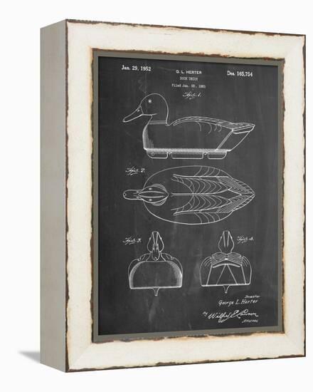 Hunting Duck Decoy Patent-null-Framed Stretched Canvas