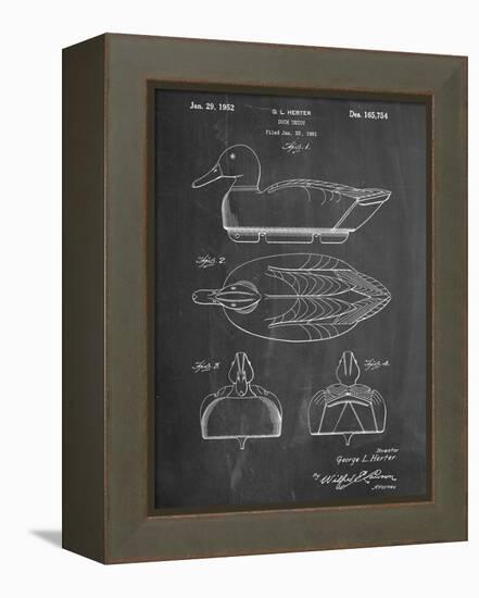 Hunting Duck Decoy Patent-null-Framed Stretched Canvas