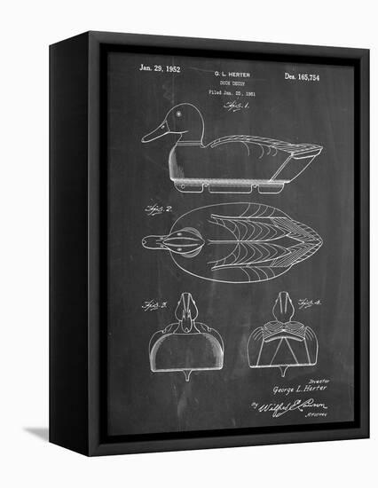 Hunting Duck Decoy Patent-null-Framed Stretched Canvas