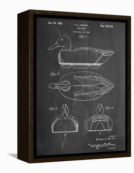 Hunting Duck Decoy Patent-null-Framed Stretched Canvas