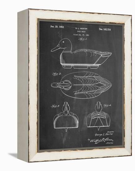 Hunting Duck Decoy Patent-null-Framed Stretched Canvas