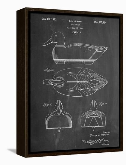 Hunting Duck Decoy Patent-null-Framed Stretched Canvas