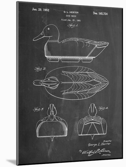 Hunting Duck Decoy Patent-null-Mounted Art Print