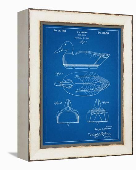 Hunting Duck Decoy Patent-null-Framed Stretched Canvas