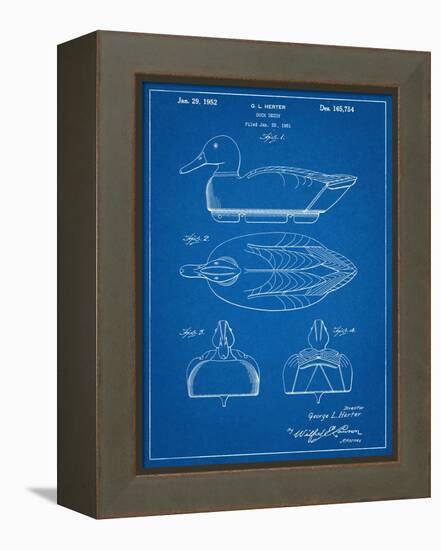 Hunting Duck Decoy Patent-null-Framed Stretched Canvas