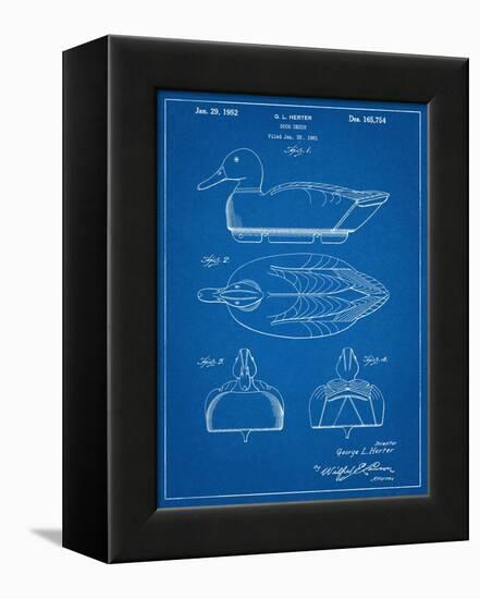 Hunting Duck Decoy Patent-null-Framed Stretched Canvas