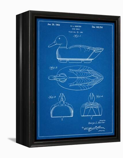 Hunting Duck Decoy Patent-null-Framed Stretched Canvas