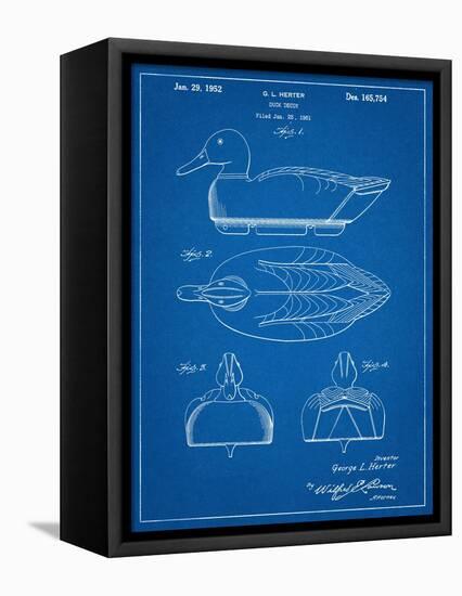 Hunting Duck Decoy Patent-null-Framed Stretched Canvas