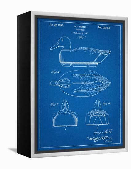 Hunting Duck Decoy Patent-null-Framed Stretched Canvas