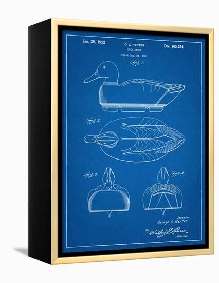 Hunting Duck Decoy Patent-null-Framed Stretched Canvas