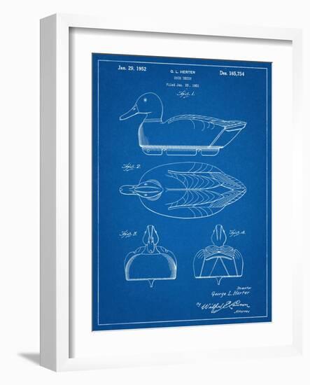 Hunting Duck Decoy Patent-null-Framed Art Print