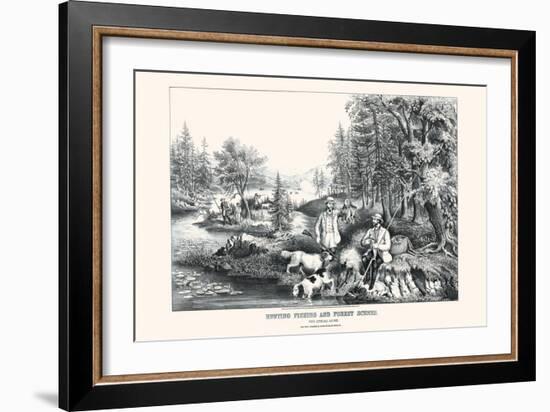 Hunting Fishing and Forest Scenes: Good Luck All Around-Currier & Ives-Framed Premium Giclee Print