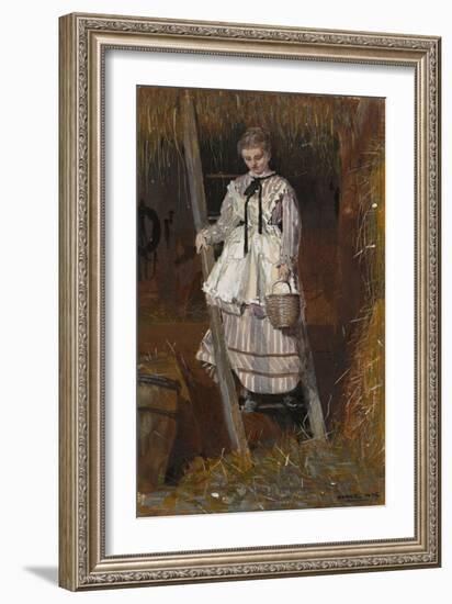 Hunting for Eggs, 1874 (Gouache, W/C and Graphite on Cream Wove Paper)-Winslow Homer-Framed Giclee Print