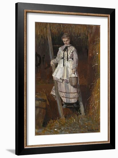 Hunting for Eggs, 1874 (Gouache, W/C and Graphite on Cream Wove Paper)-Winslow Homer-Framed Giclee Print