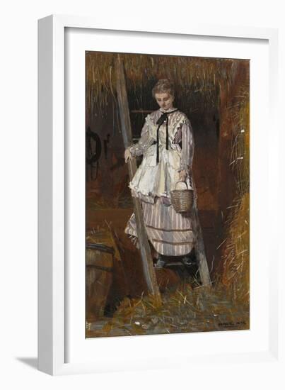 Hunting for Eggs, 1874 (Gouache, W/C and Graphite on Cream Wove Paper)-Winslow Homer-Framed Giclee Print