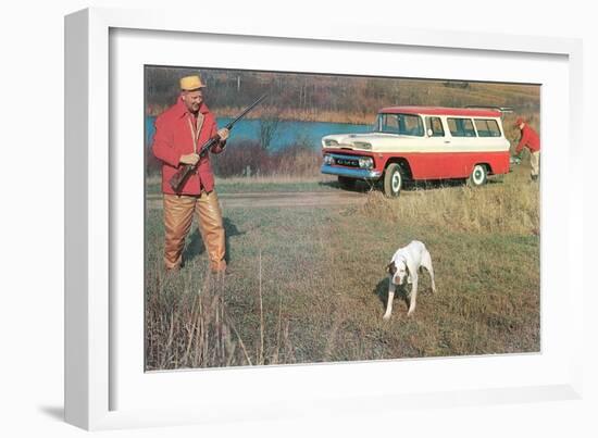 Hunting from Old Station Wagon-null-Framed Art Print