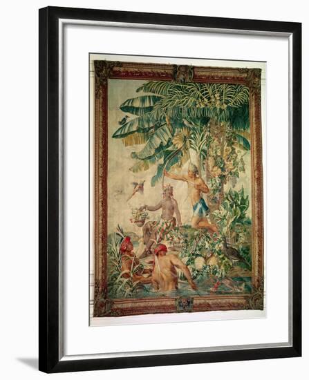 Hunting, from the "Tenture des Nouvelles Indes", Gobelin Workshop-null-Framed Giclee Print