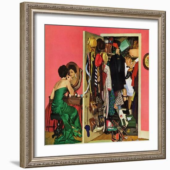 "Hunting His Tux for the Party," March 31, 1962-Richard Sargent-Framed Giclee Print